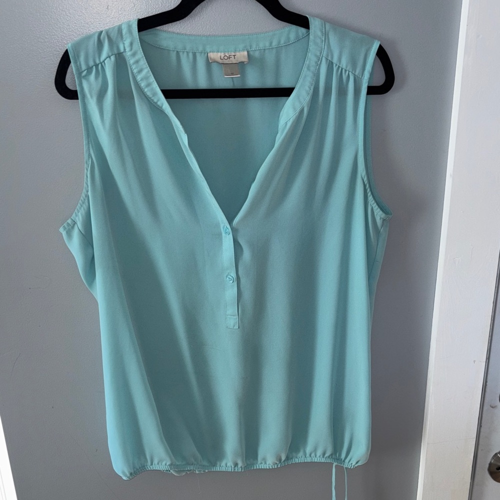 LOFT Aqua Sleeveless Blouse